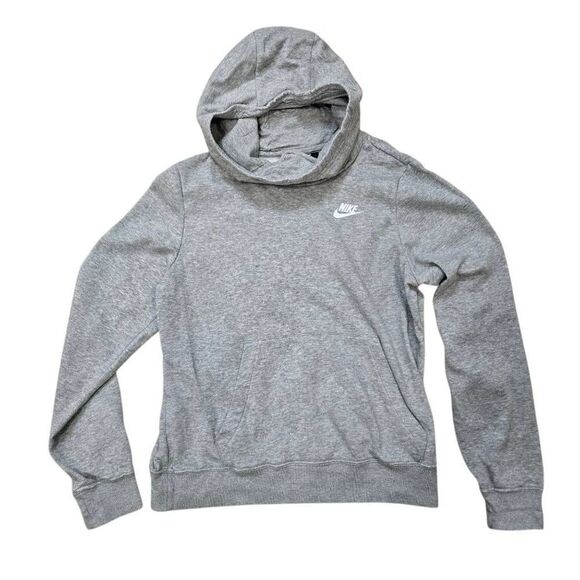 Nike Hoodie Women's Small Gray Funnel Neck Long Sleeve Pullover Gorpcore Stretch - Picture 1 of 7